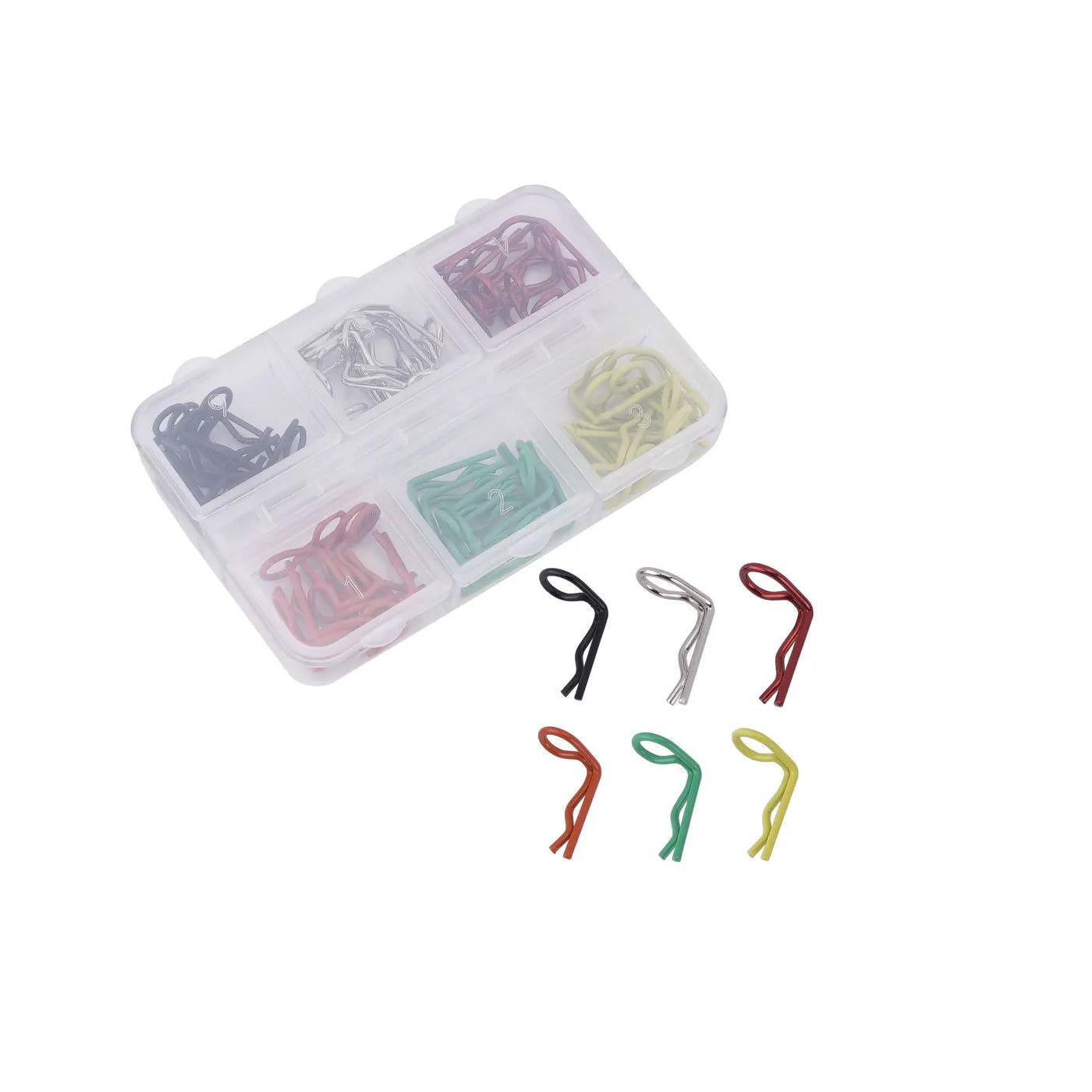 Image of 60pcs 90-Degree Angle Body Clips Bent Springy Pins