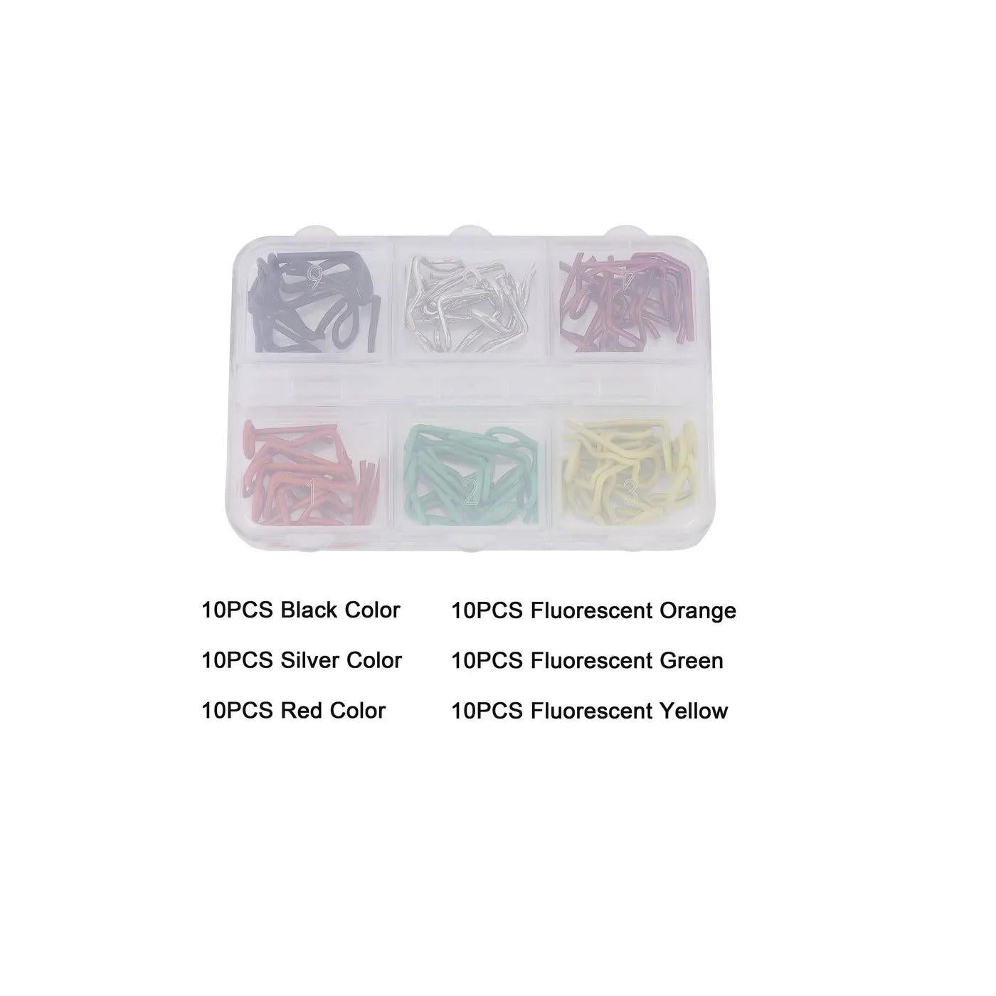 Image of 60pcs 90-Degree Angle Body Clips Bent Springy Pins