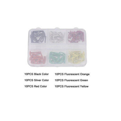 Image of 60pcs 90-Degree Angle Body Clips Bent Springy Pins
