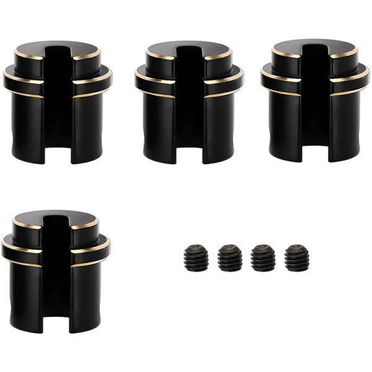 Image of Black Brass Shock Lower Spring Retainer, for Axial SCX10 Pro
