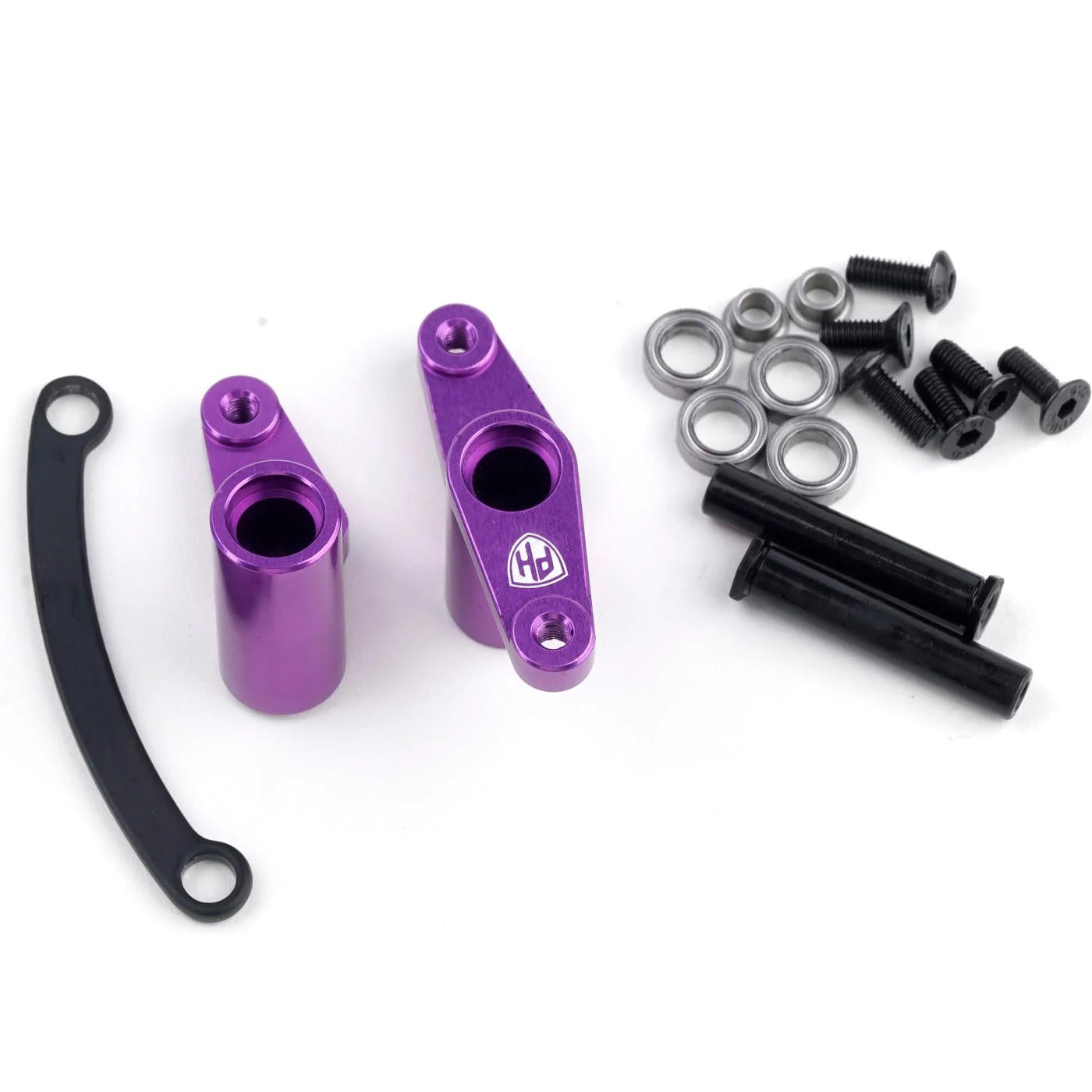 Image of Aluminum Ball Bearing Steering Bellcrank Set Purple, HPI RS4
