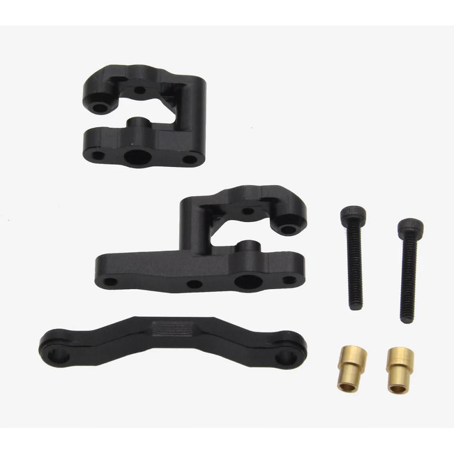 Image of Aluminum Steering Set, Black, for Arrma Grom
