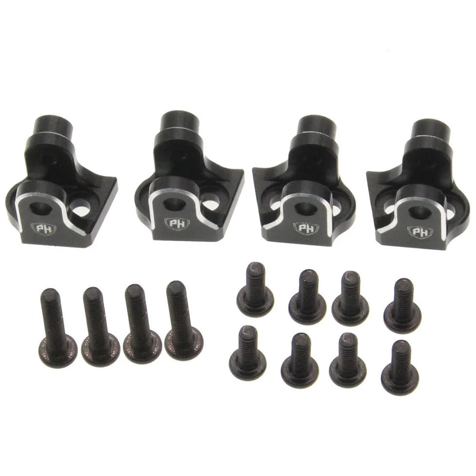 Image of Aluminum Lower 4-Link Mount Set, Black, for Losi Mini LMT
