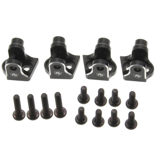Image of Aluminum Lower 4-Link Mount Set, Black, for Losi Mini LMT