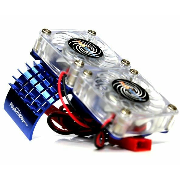 Image of Powerhobby Blue Motor Heat Sink w/Twin High Speed Fans for Slash 4x4 FSBLUE