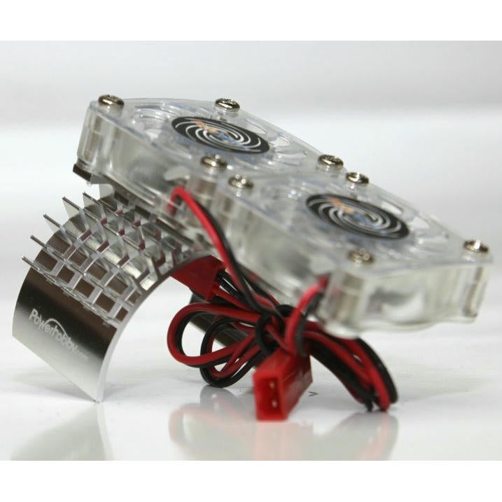 Image of Powerhobby Silver Motor Heat Sink w/Twin High Speed Fans for Slash 4x4 FSSILVER