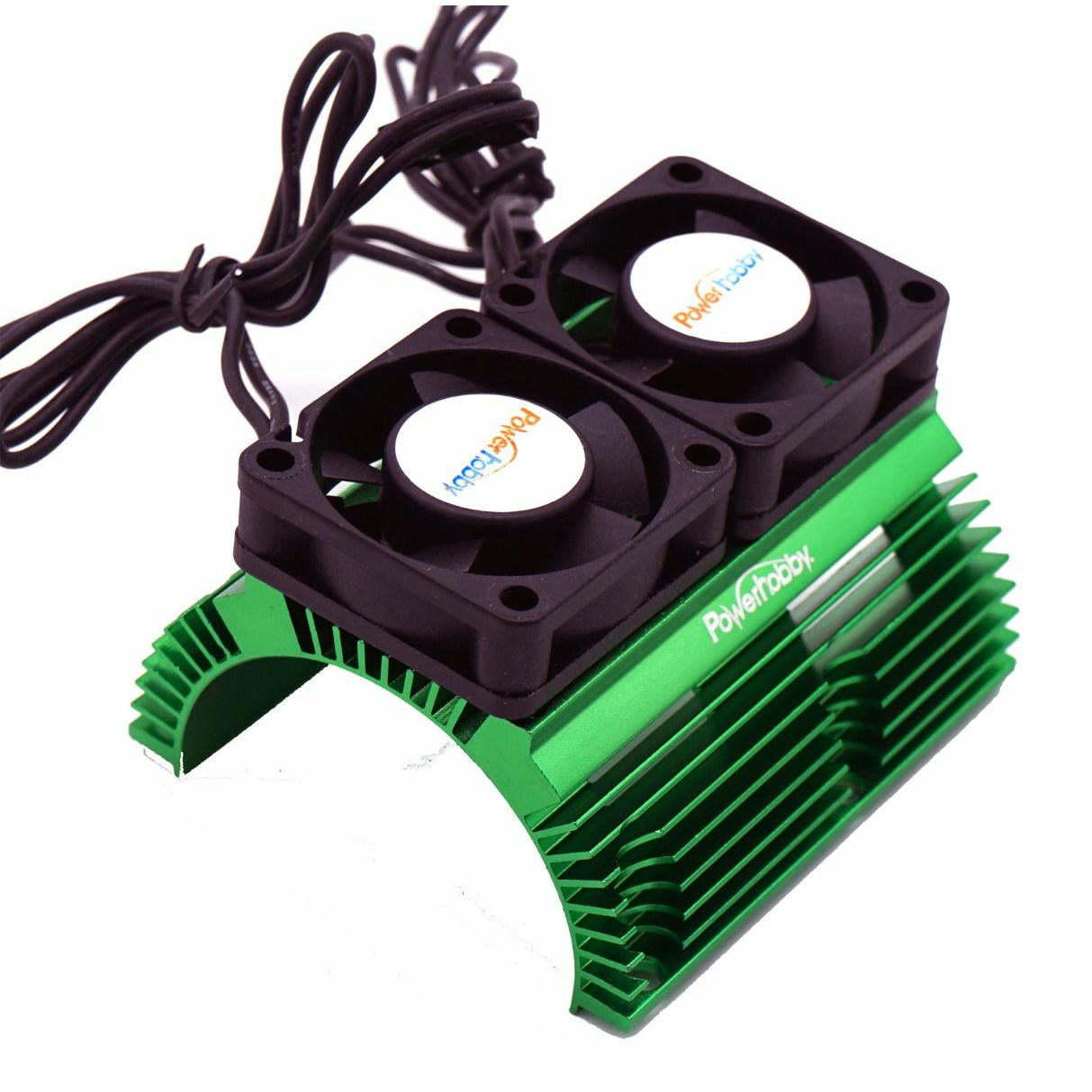 Image of Powerhobby Green Heat Sink w Twin Turbo High Speed Cooling Fans 1/8 Motors