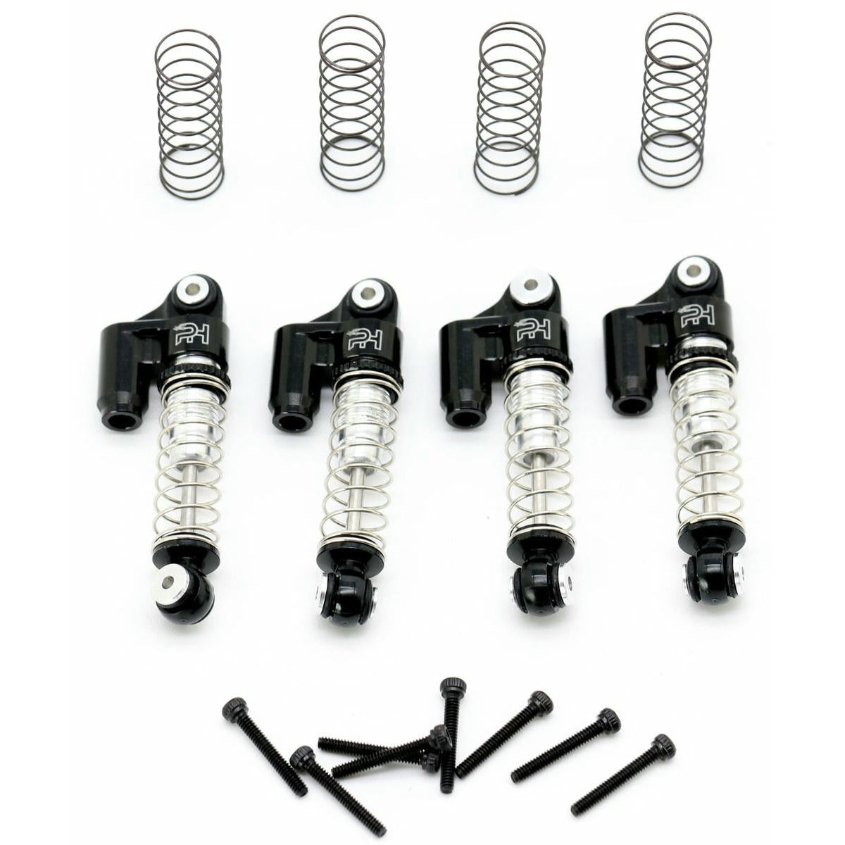 Image of Axial SCX24 Rock Crawler Black Alloy Shocks (4pcs) Power Hobby PHBPHSCX2401