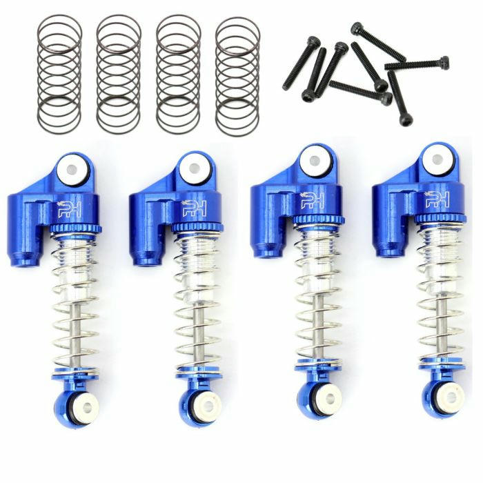 Image of Axial SCX24 Rock Crawler Blue Alloy Shocks (4pcs) Power Hobby PHBPHSCX2401BLUE