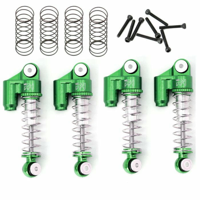 Image of Axial SCX24 Rock Crawler Green Alloy Shocks (4pcs) Power Hobby PHBPHSCX2401GREEN