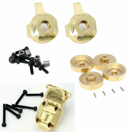 Image of Axial SCX24 Brass Hubs/Knuckles/Diff Cover Combo Power Hobby