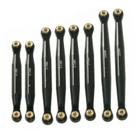 Image of Axial SCX24 C10 Black Alloy Linkage Set (8pcs) PHBPHSCX2445