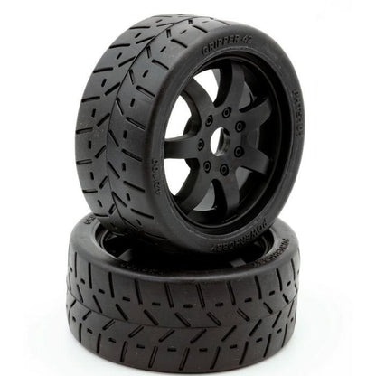 Image of 1/8 Gripper 42/100 Belted Mounted Tires 17mm Black