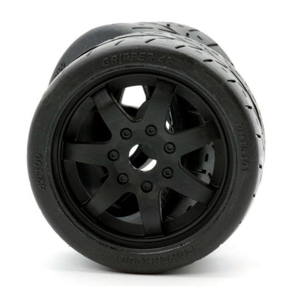 Image of 1/8 Gripper 42/100 Belted Mounted Tires 17mm Black
