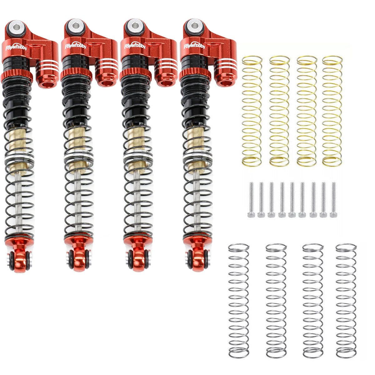 Image of 1/24 Aluminum 58mm Long Travel Shocks, Red, for Axial SCX24