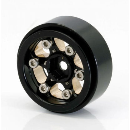 Image of 1.0 Black Brass Beadlock Crawler Wheels, 1/24 TRX4M