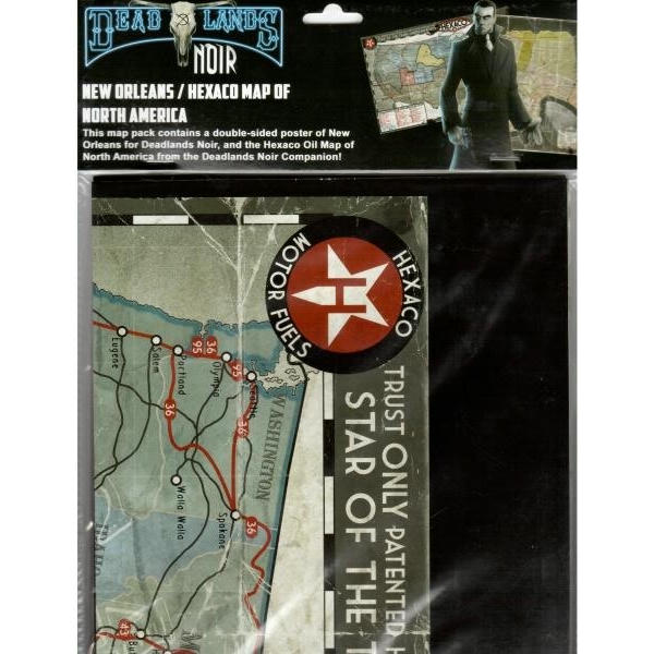 Image of Deadlands Noir New Orleans/Hexaco Map of North America Poster PIN10703 RPG