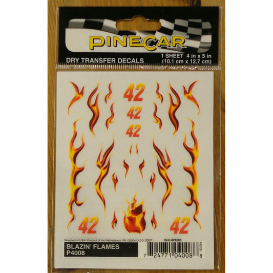 Image of PineCar Blazin' Flames Dry Transfer Decals PIN4008