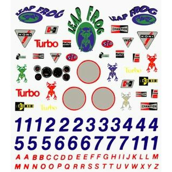 Image of PineCar Sponsors and Numbers Dry Transfer Decals PINP306