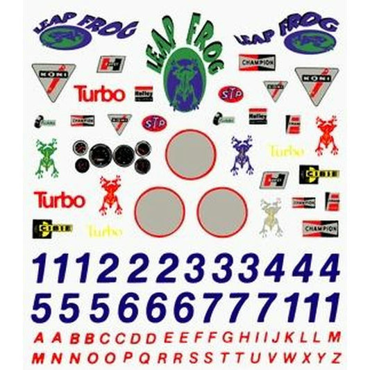 Image of PineCar Sponsors and Numbers Dry Transfer Decals PINP306