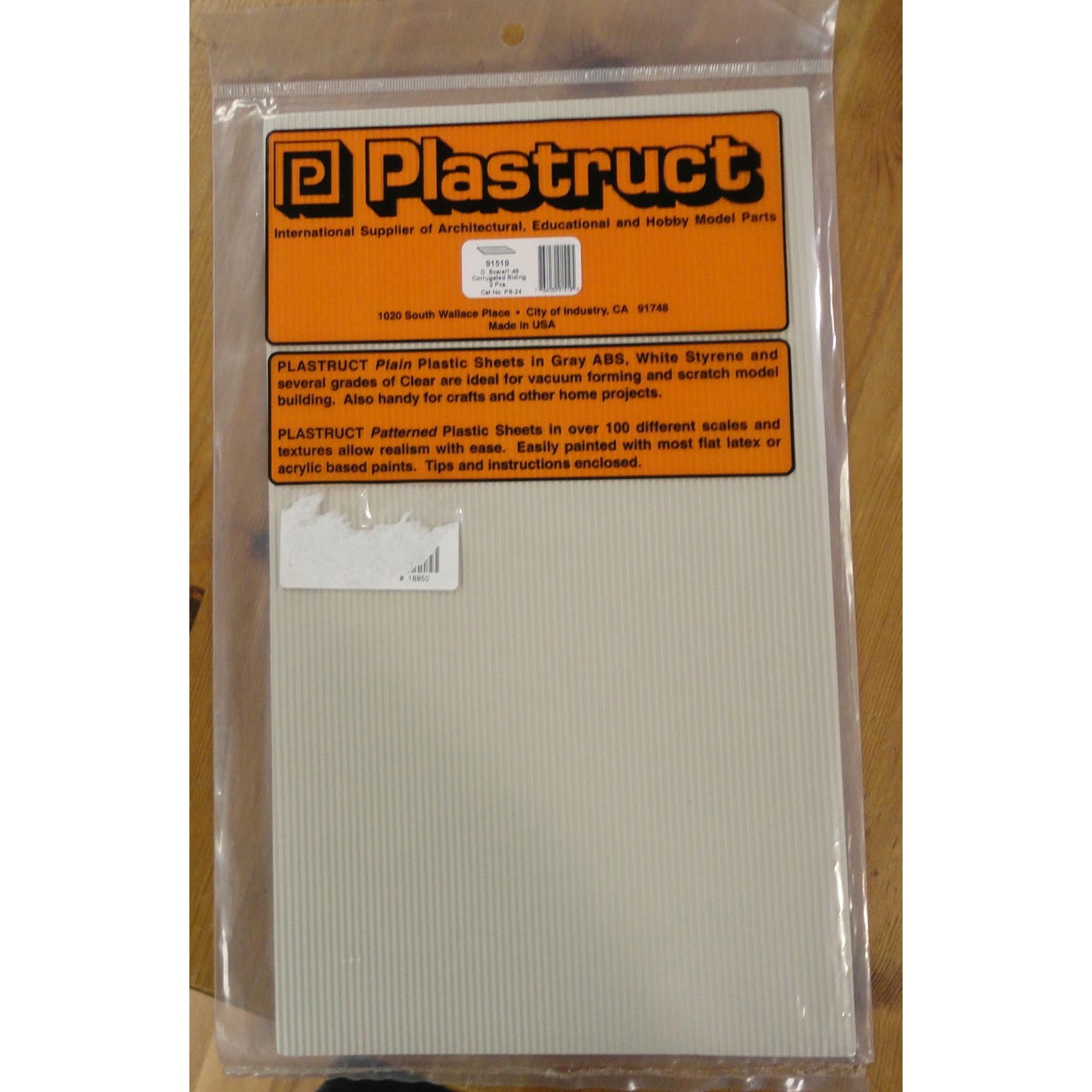 Image of Plastistruct Model Railroad O 1/48th PS-240 Corrigated Siding (2pcs) PLS91519