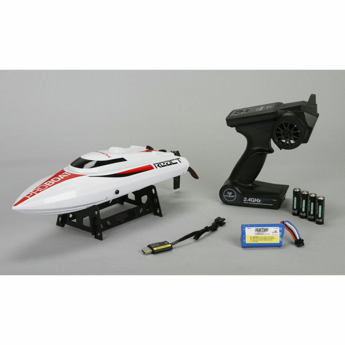 Pro Boat React RC Boat 17" Self-Righting Brushed Deep-V RTR Includes