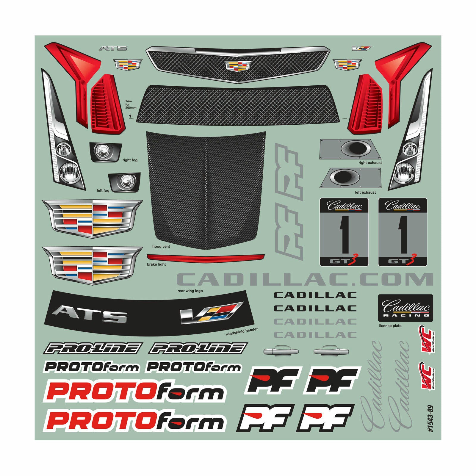 Image of PROTOform Cadillac ATRXV.R Unpainted Body for 190mm Touring Cars PRM1543-30