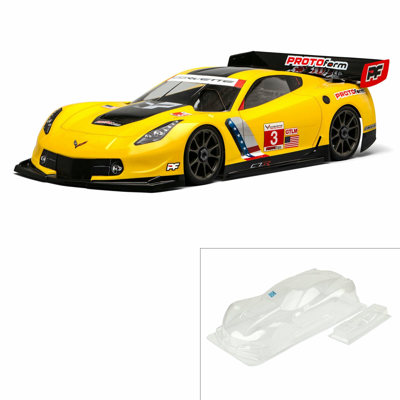 Image of PROTOform 1/8 GT On-Road Chevrolet Corvette C7-R Unpainted Body PRM154640 LWB