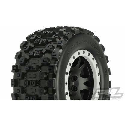 Image of Traxxas X-Maxx 4.3 Pro-Loc Impulse Wheels/Badlands All-T Tires w/Gray Rings 