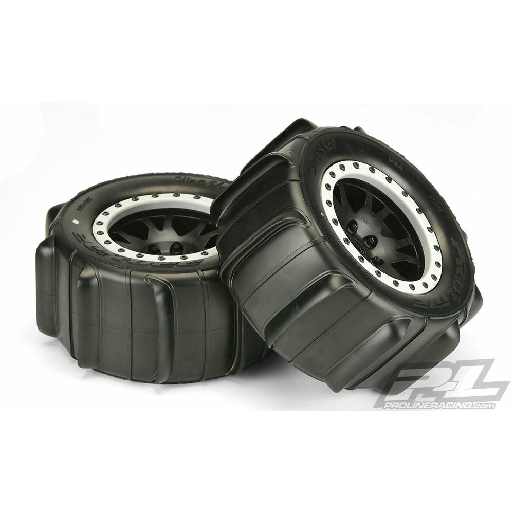 Image of 4.3 Pro-Loc Impulse Wheels/Slingshot Paddle Tires w/Gray Rings fits X-Maxx