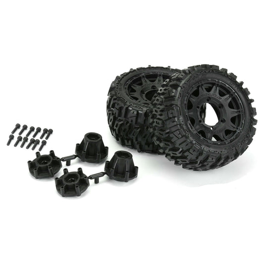 Image of Traxxas Stampede/Rustler Mounted LP 2.8 Trencher Tires w/Raid Wheels 10159-10