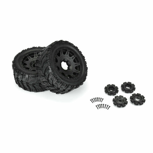Image of Pro-Line Masher X BELTED HP 5.7 Mounted Monster Tires 2pcs fits XMaxx/Kraton 8S