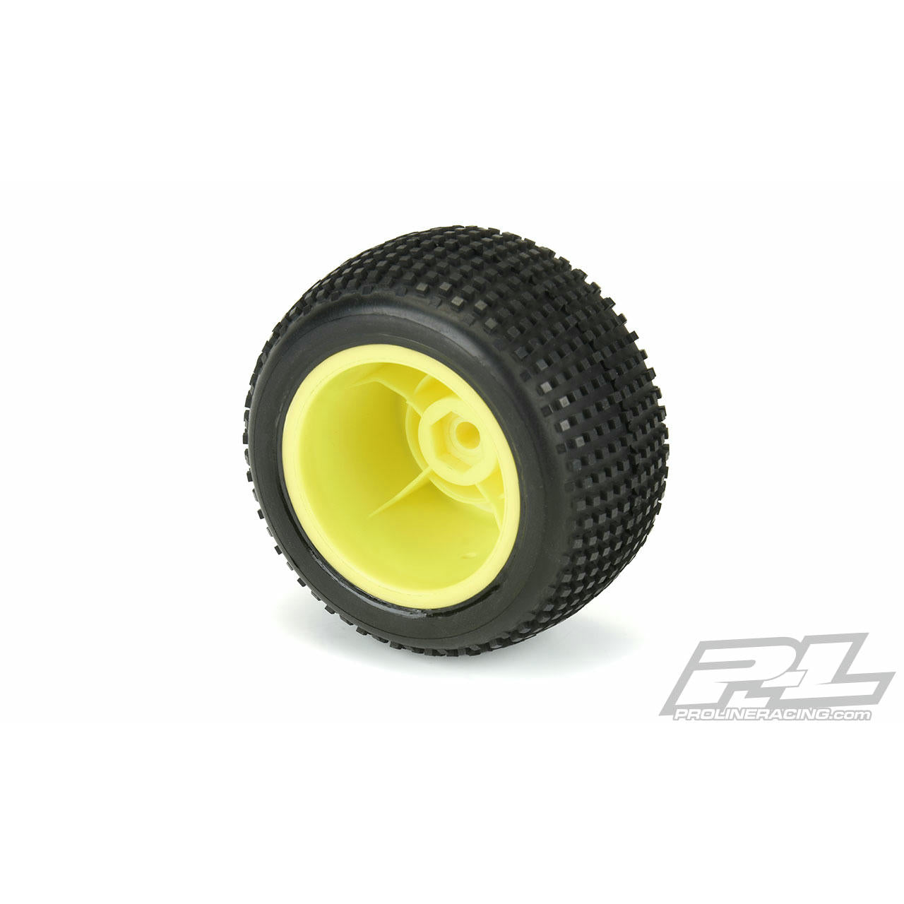 Image of Losi Mini-T 2.0 Hole Shot Mounted Tires w/Yellow Wheels (2pcs) Pro-Line 10177-12