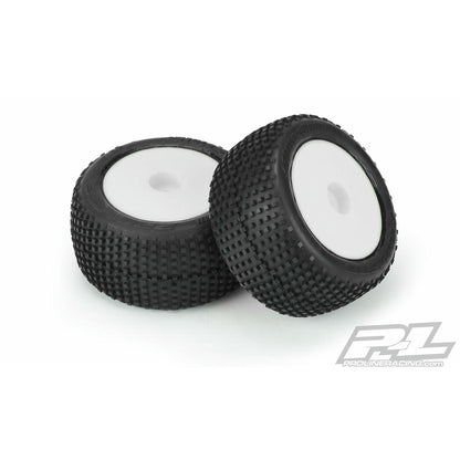 Image of Losi Mini-T 2.0 Hole Shot Mounted Tires w/White Wheels (2pcs) Pro-Line 10177-13