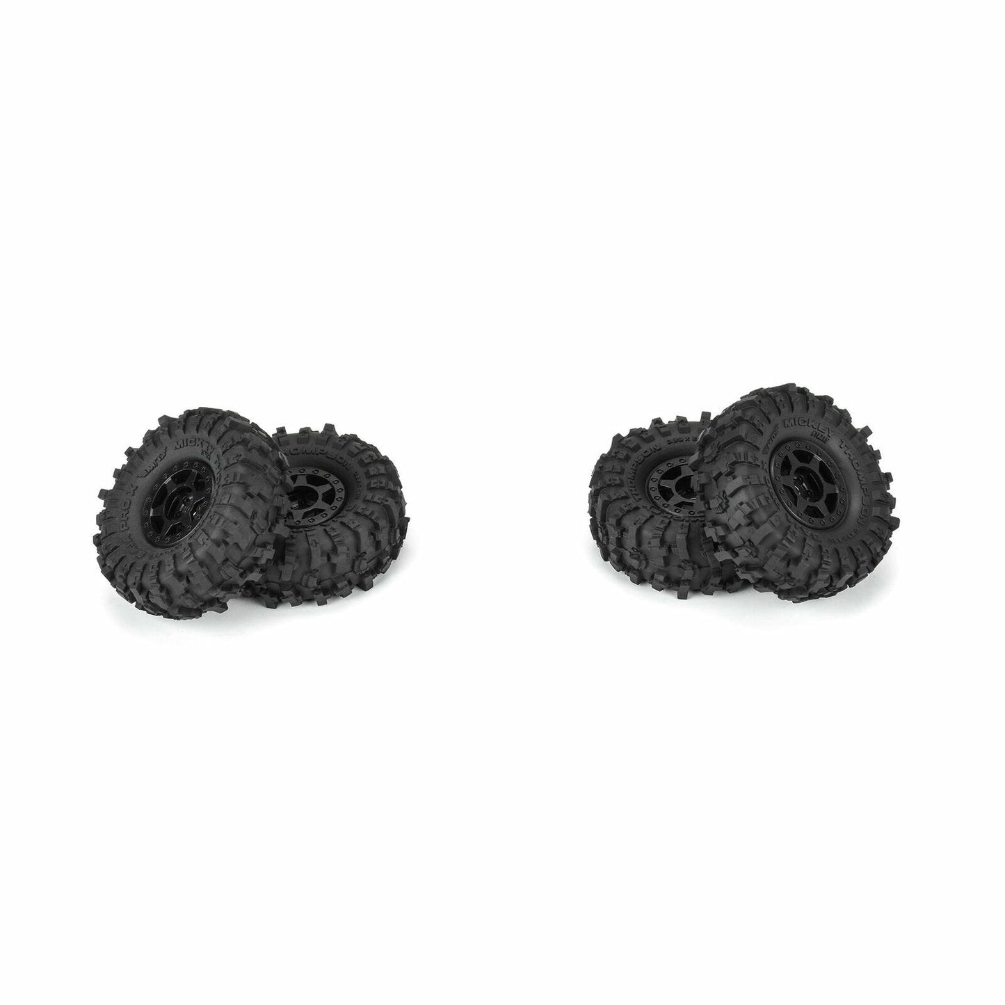 Image of Axial SCX24 Rock Mickey Thompson Baja 1.0 Tires w/Black Beadlock Wheels 4pcs