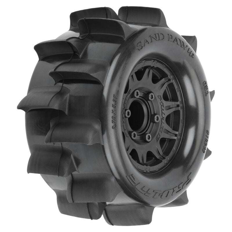 Sand Paw HP BELTED 2.8 Sand Truck Tires Mounted on Raid Black 6x30 Removable Hex (12mm & 14mm) ...