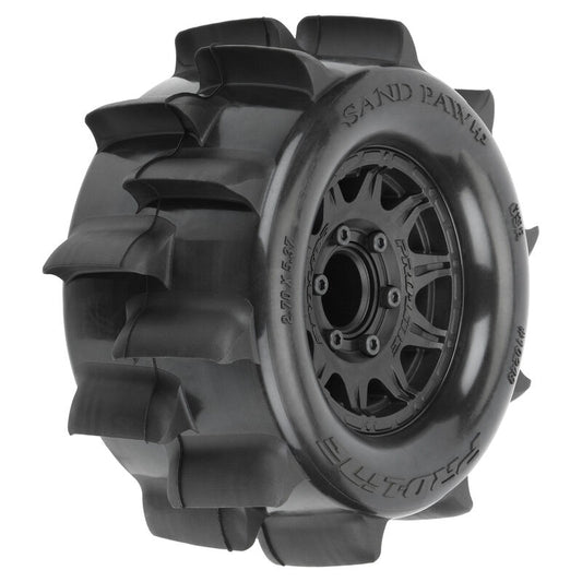 Sand Paw HP BELTED 2.8 Sand Truck Tires Mounted on Raid Black 6x30 Removable Hex (12mm & 14mm) ...