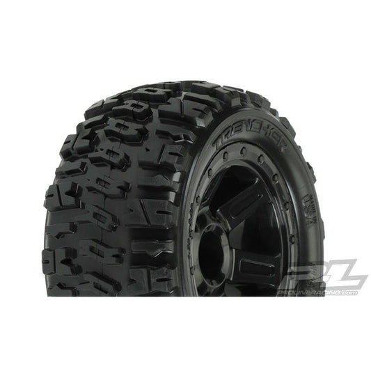 Image of Pro-Line Trencher 2.2 M2 Tires/Black Desperado Wheels for 1/16th E-REVO 1194-11