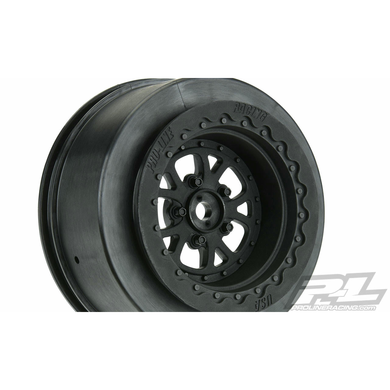 Image of Pro-Line Pomona Drag Spec Black SC Short Course Truck Wheels 12mm Hex PRO2776-03
