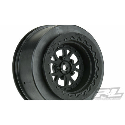 Image of Pro-Line Pomona Drag Spec Black SC Short Course Truck Wheels 12mm Hex PRO2776-03