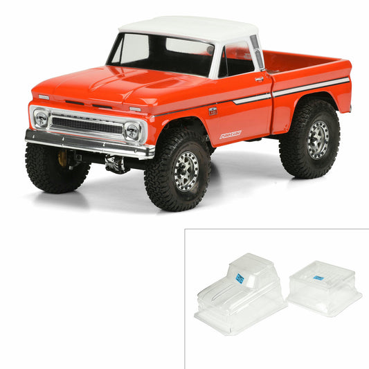 Image of Pro-Line 1966 Chevy C-10 Unpainted Body 12.3 Wheelbase Rock Crawlers Cab/Bed