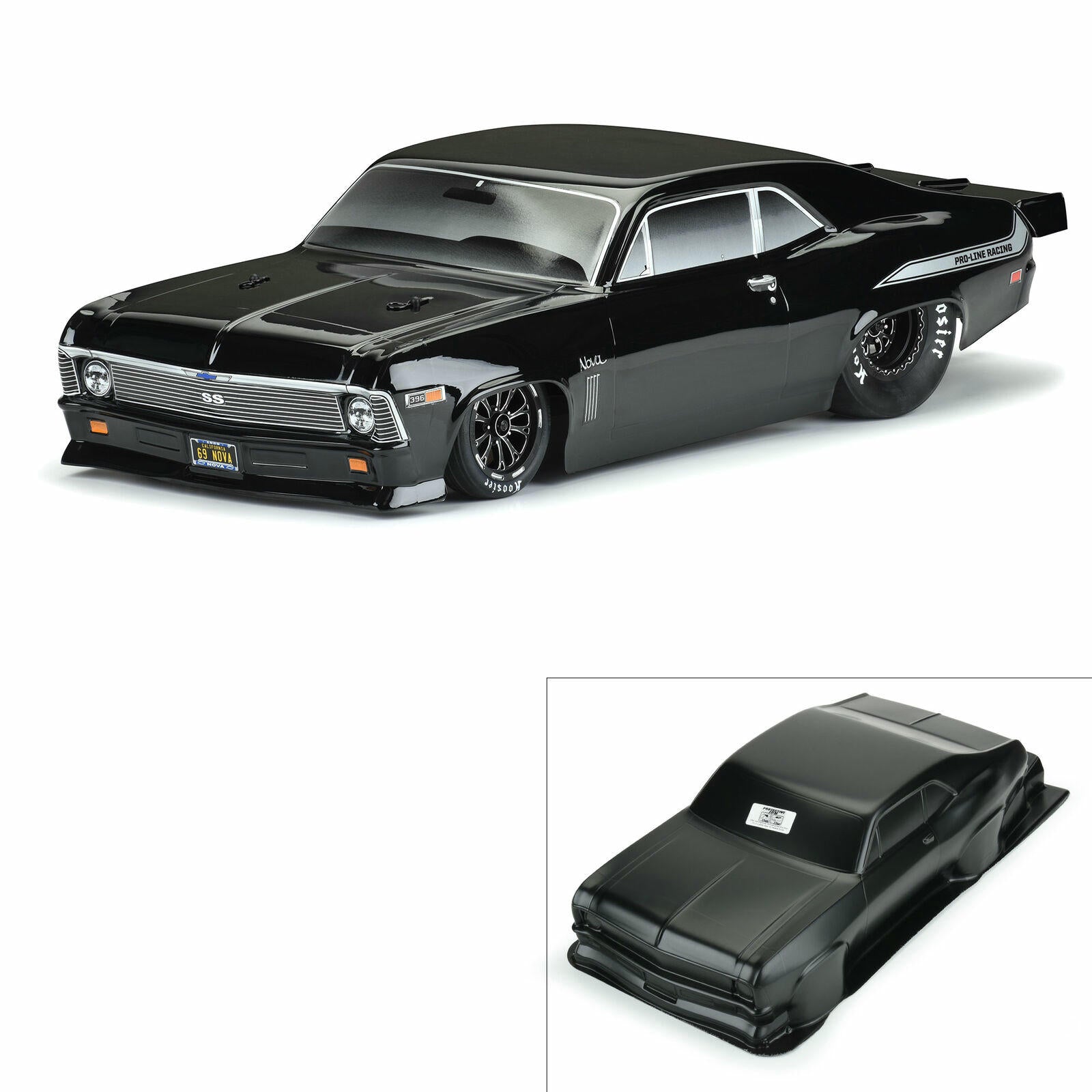 Image of Pro-Line 1969 Chevrolet Nova Black Short Course Drag Car Body PRO353118
