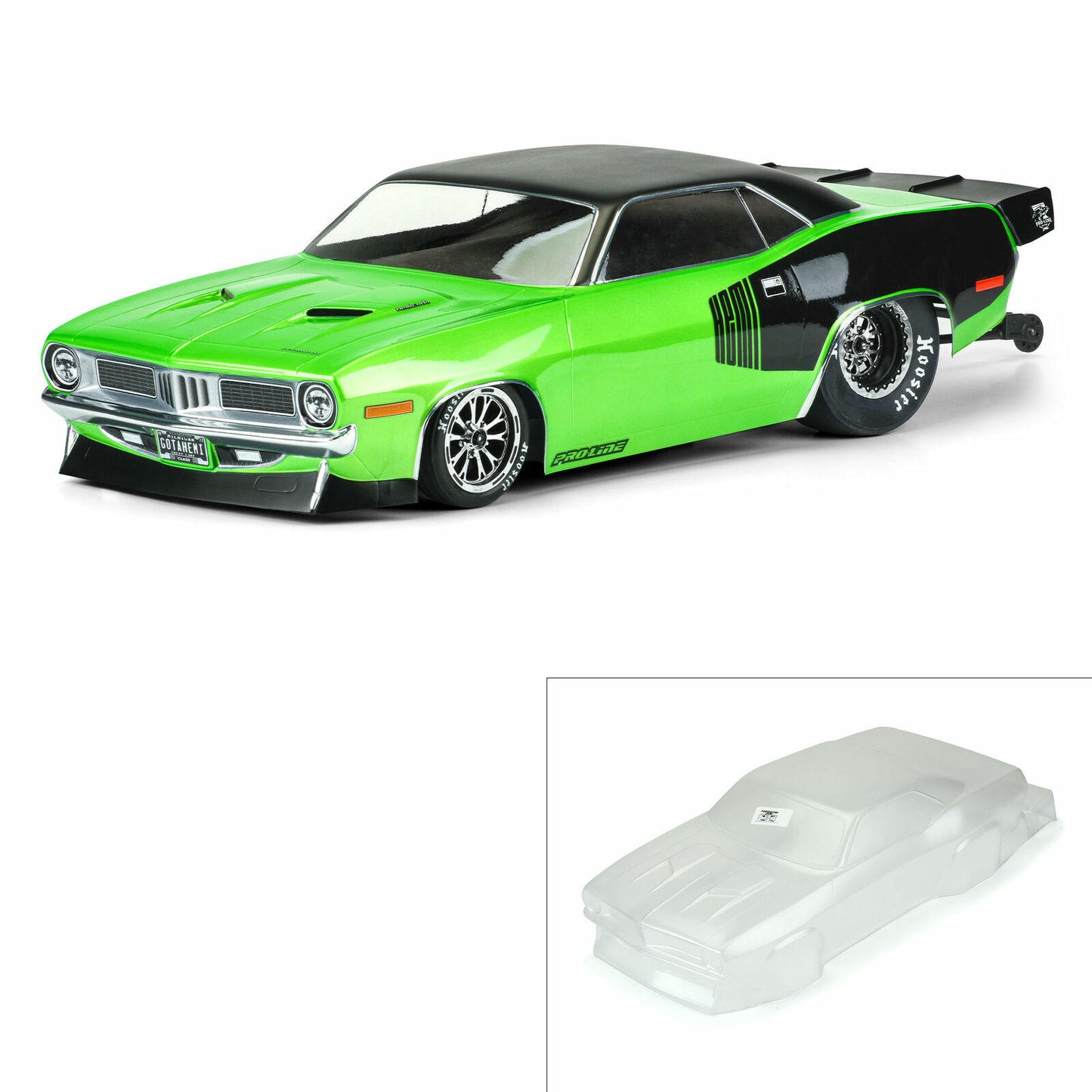 Image of Pro-Line 1972 Plymouth 'Cuda Black Short Course Drag Car Body PRO3550-00