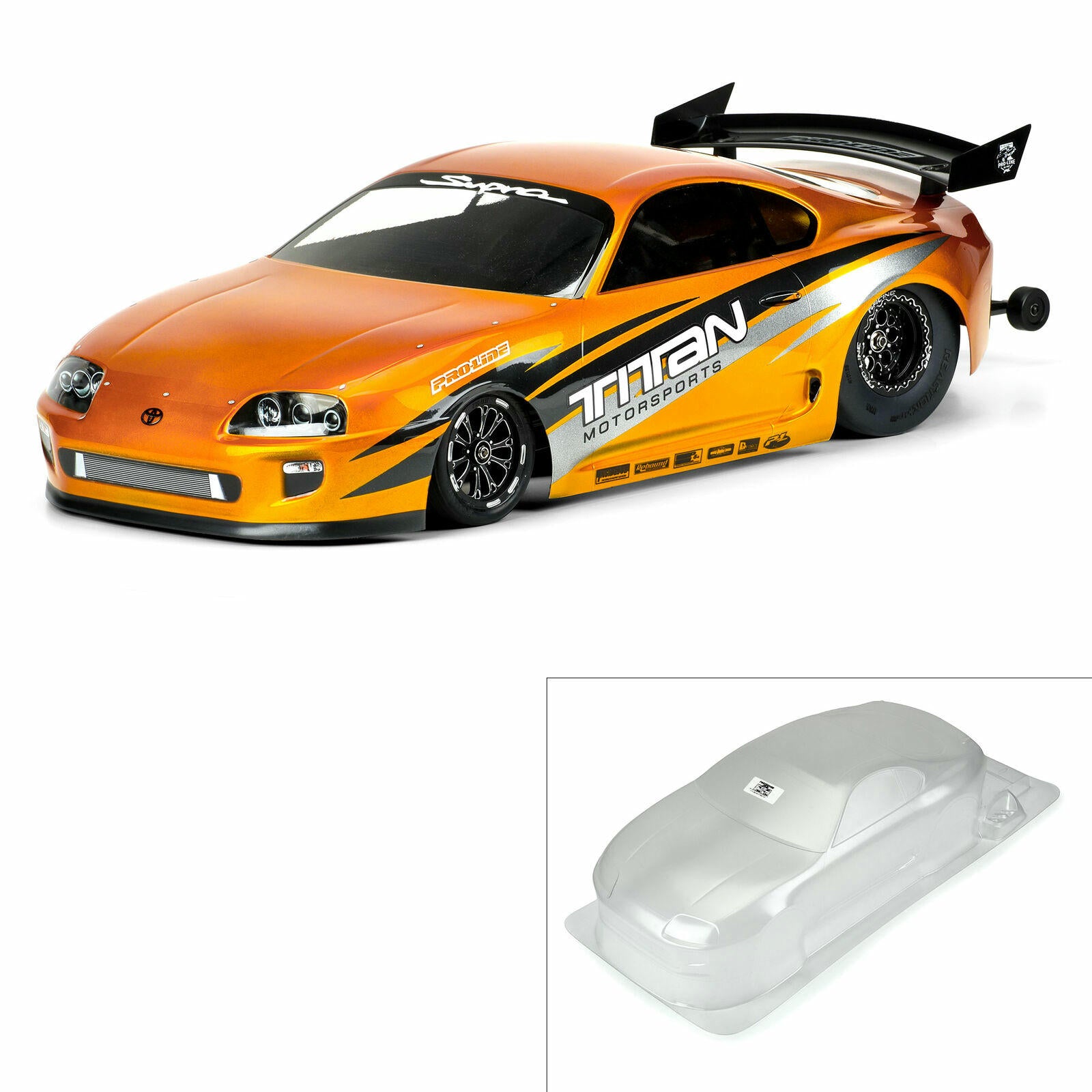 Image of Pro-Line 1995 Toyota Supra Black Short Course Drag Car Body PRO3561-00