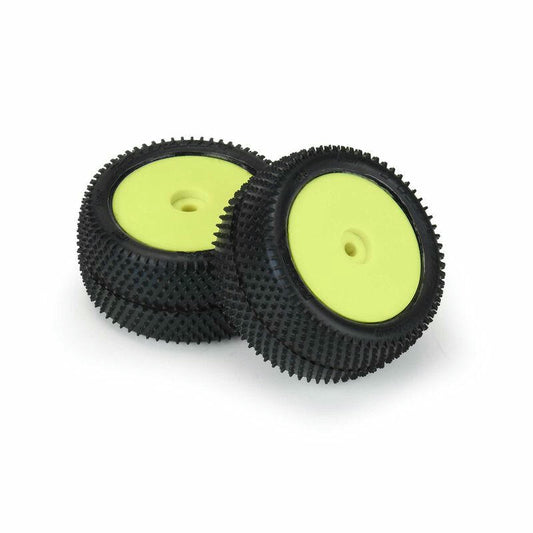 Image of Losi Mini-B 2.0 Prism Mounted Rear Tires w/Yellow Wheels 2pcs Pro-Line 8297-12