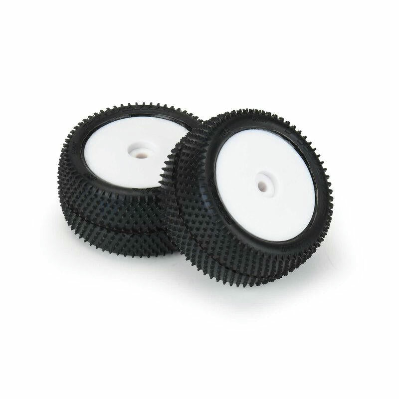 Image of Losi Mini-B 2.0 Prism Mounted Rear Tires w/White Wheels 2pcs Pro-Line 8297-13