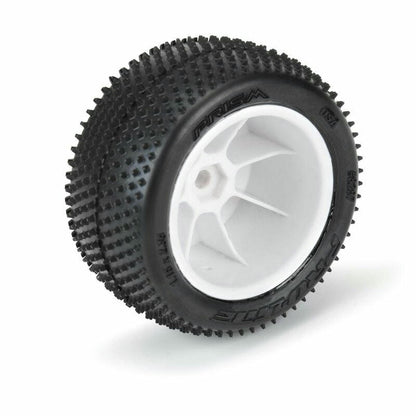 Image of Losi Mini-B 2.0 Prism Mounted Rear Tires w/White Wheels 2pcs Pro-Line 8297-13
