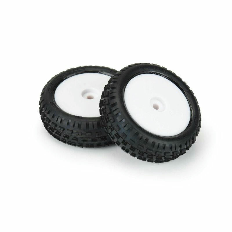 Image of Losi Mini-B 2.0 Carpet Wedge Mounted Tires w/White Wheels 2pcs Pro-Line 8298-13
