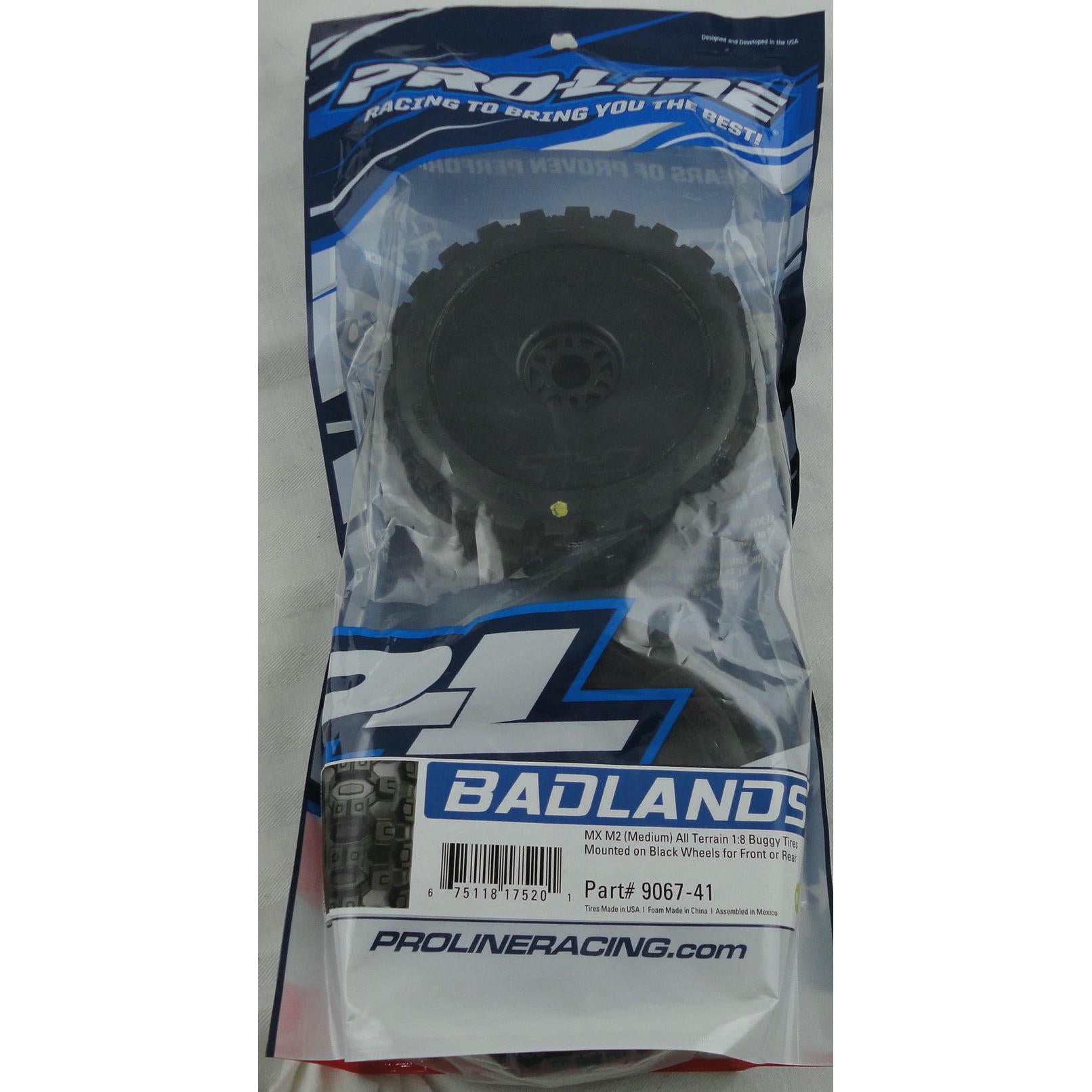 Image of Pro-Line Badlands MX M2 Mounted 1/8th Buggy Tires 2pcs PRO9067-41 (2pcs)
