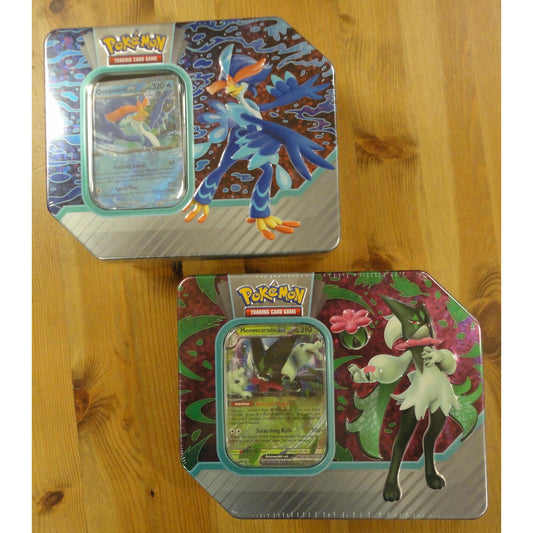 Image of Pokemon TCG Paldea Partners Gift Tin 5 Packs+Promo Random Meowscarada/Quaquaval